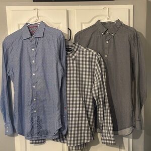Set 3 Men's Button-Up Shirts-Banana Republic, Robert Graham, Jospeh Abboud